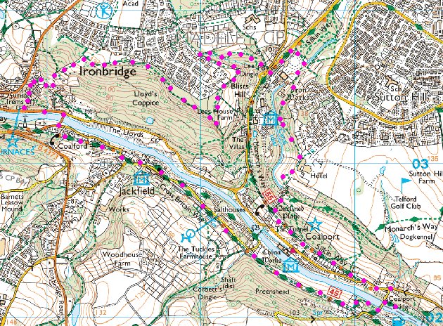 Ironbridge Gorge map.